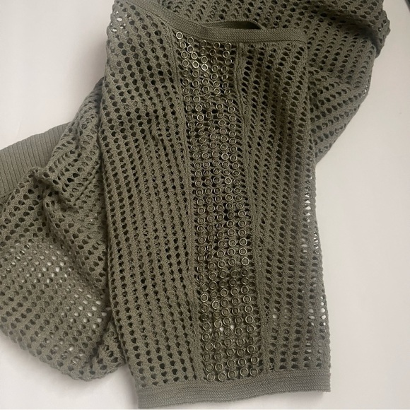 Chico's Mesh Top Army Green Size 1 - Picture 5 of 8